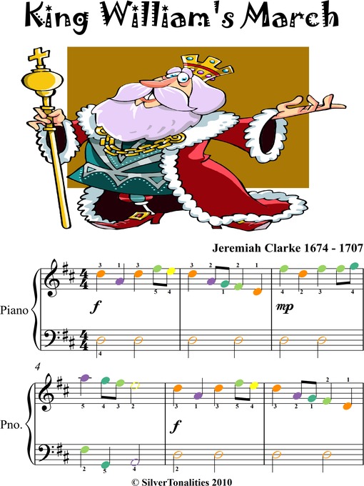 Title details for King William's March Easy Piano Sheet Music with Colored Notes by Peter Ilyich Tchaikovsky - Wait list